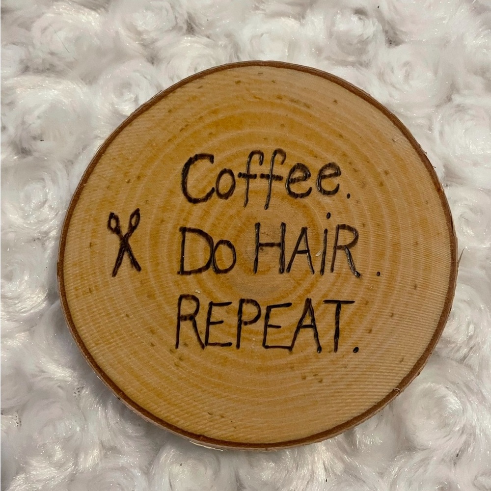 Wooden Hair Stylist Coaster
